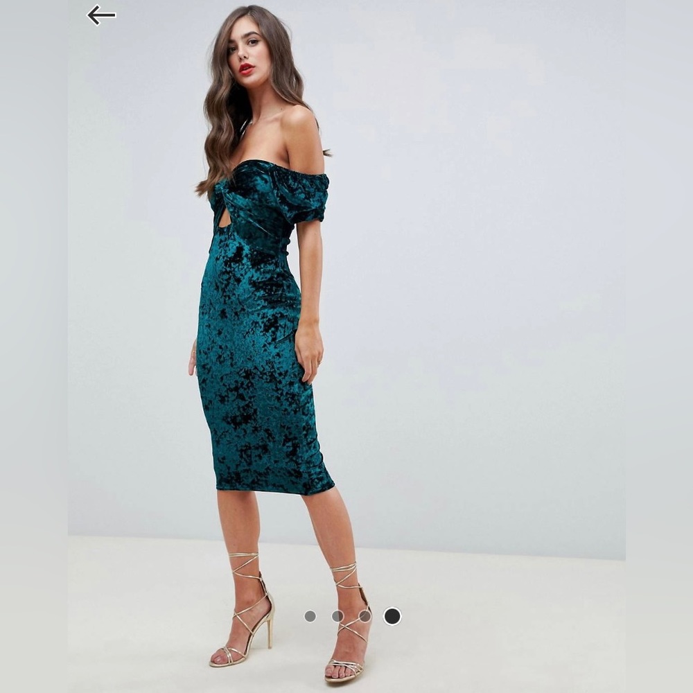 ASOS fitted velvet winter semi-formal dress